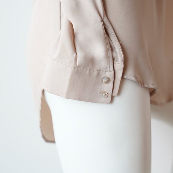 BELLATRIX Zip Front Blouse in Blush Nude, Size Small - Picture 6 of 7